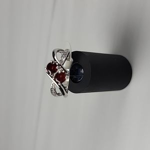 Fragrant Jewels ring with duo of red Swarovski gems